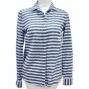 J. McLaughlin Button Down Striped Blouse